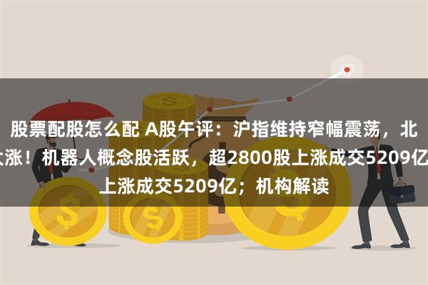 股票配股怎么配 A股午评：沪指维持窄幅震荡，北证50指数大涨！机器人概念股活跃，超2800股上涨成交5209亿；机构解读