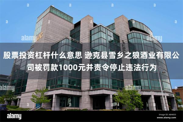 股票投资杠杆什么意思 逊克县雪乡之狼酒业有限公司被罚款1000元并责令停止违法行为