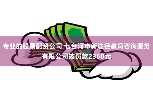 专业的股票配资公司 七台河市新途径教育咨询服务有限公司被罚款2360元