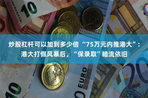 炒股杠杆可以加到多少倍 “75万元内推港大”：港大打假风暴后，“保录取”暗流依旧